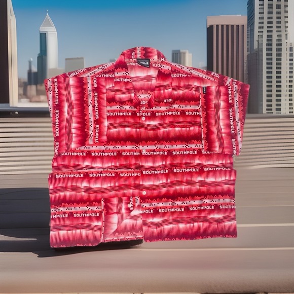 South Pole Other - South Pole Digital Print Button Up Shirt SZ XXL, Street Wear Urban Hip Hop Y2K!!